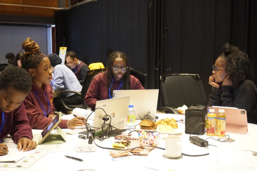 Students at a hands-on workshop